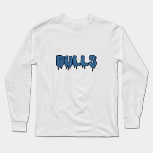 buffalo bulls dripping glitter letters Long Sleeve T-Shirt